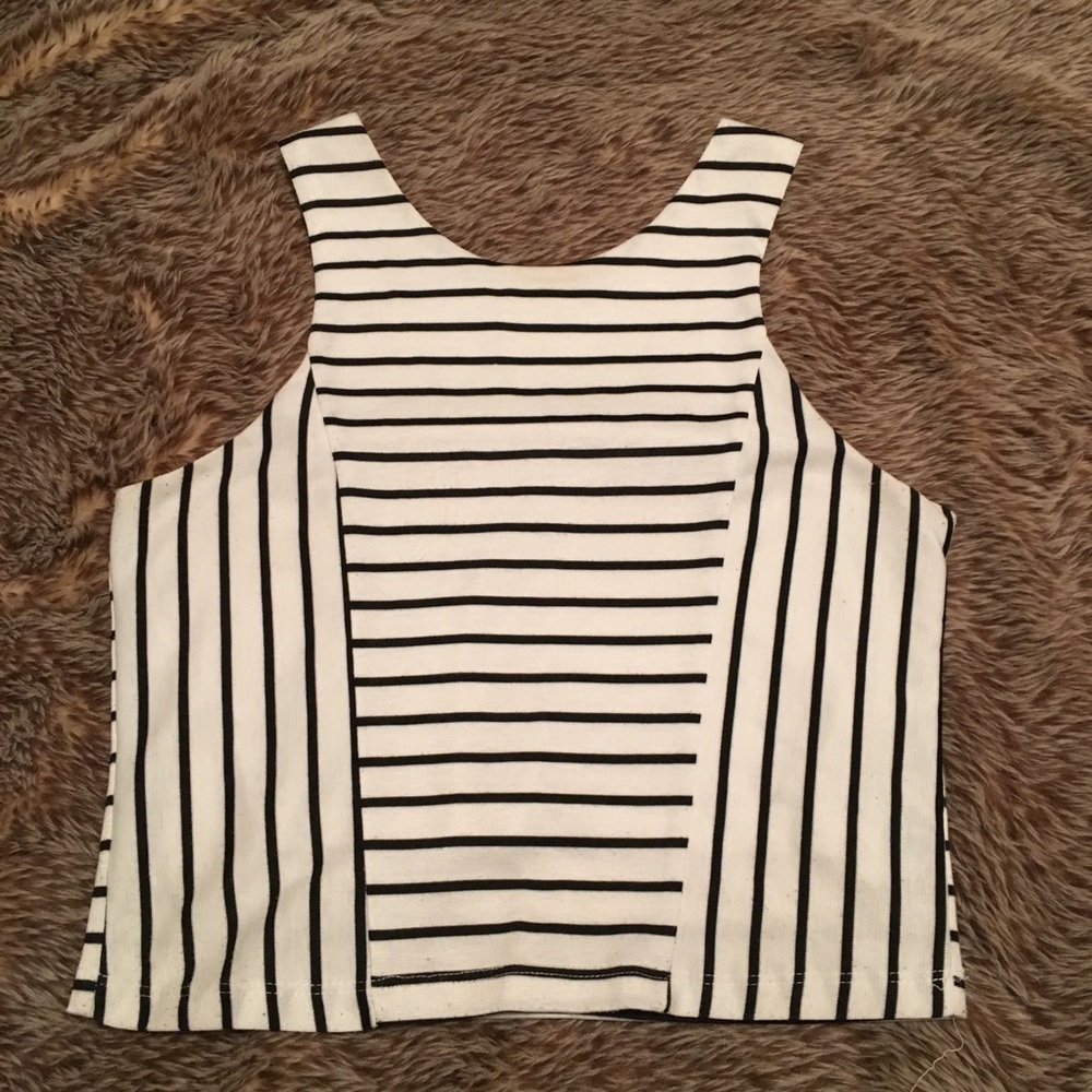 Flattering Striped Cropped Tank